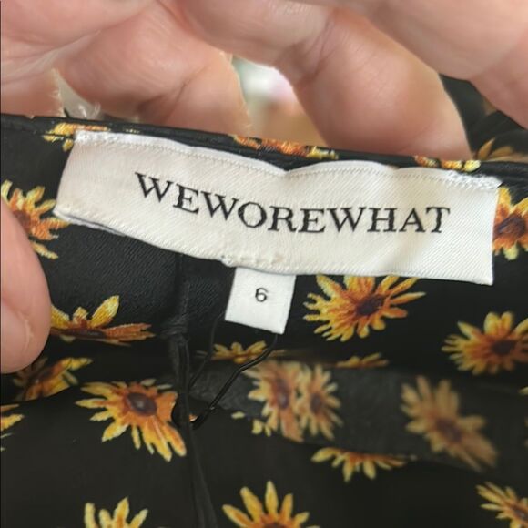 NEW WeWoreWhat cowl midi disty daisies Sundress size 6 - Picture 4 of 7